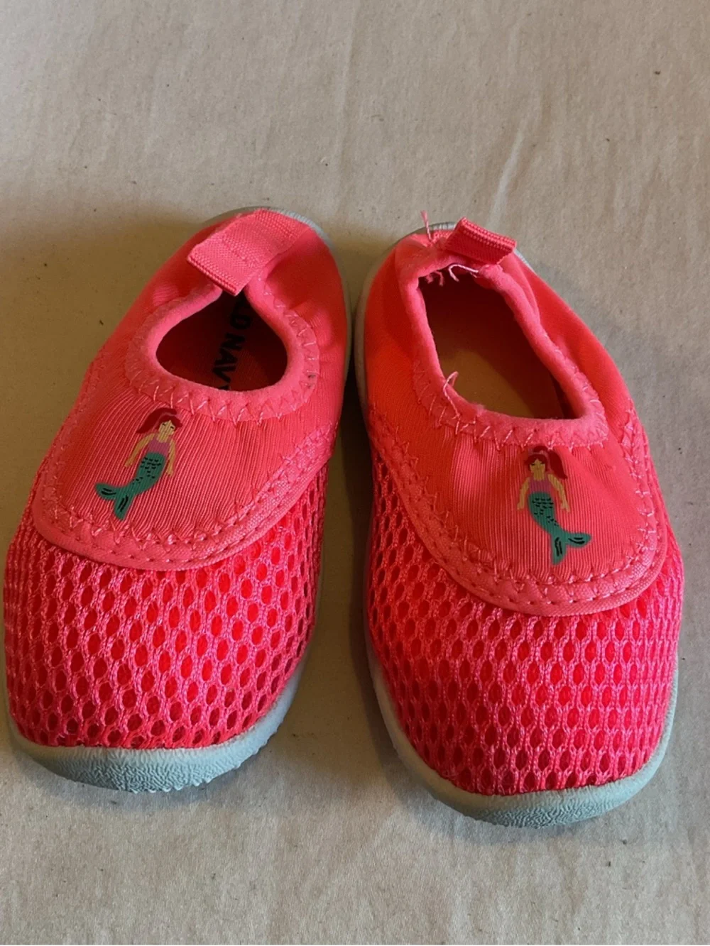 Kids Water Shoes in Bright Pink with Mermaid Accent
